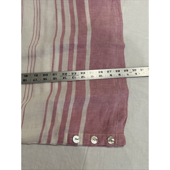 Sigrid Olsen Womens Blouse Tunic L Linen Pink White Stripe Pullover Beach - Picture 6 of 9